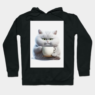 Funny Fat Cat Drinking Hoodie